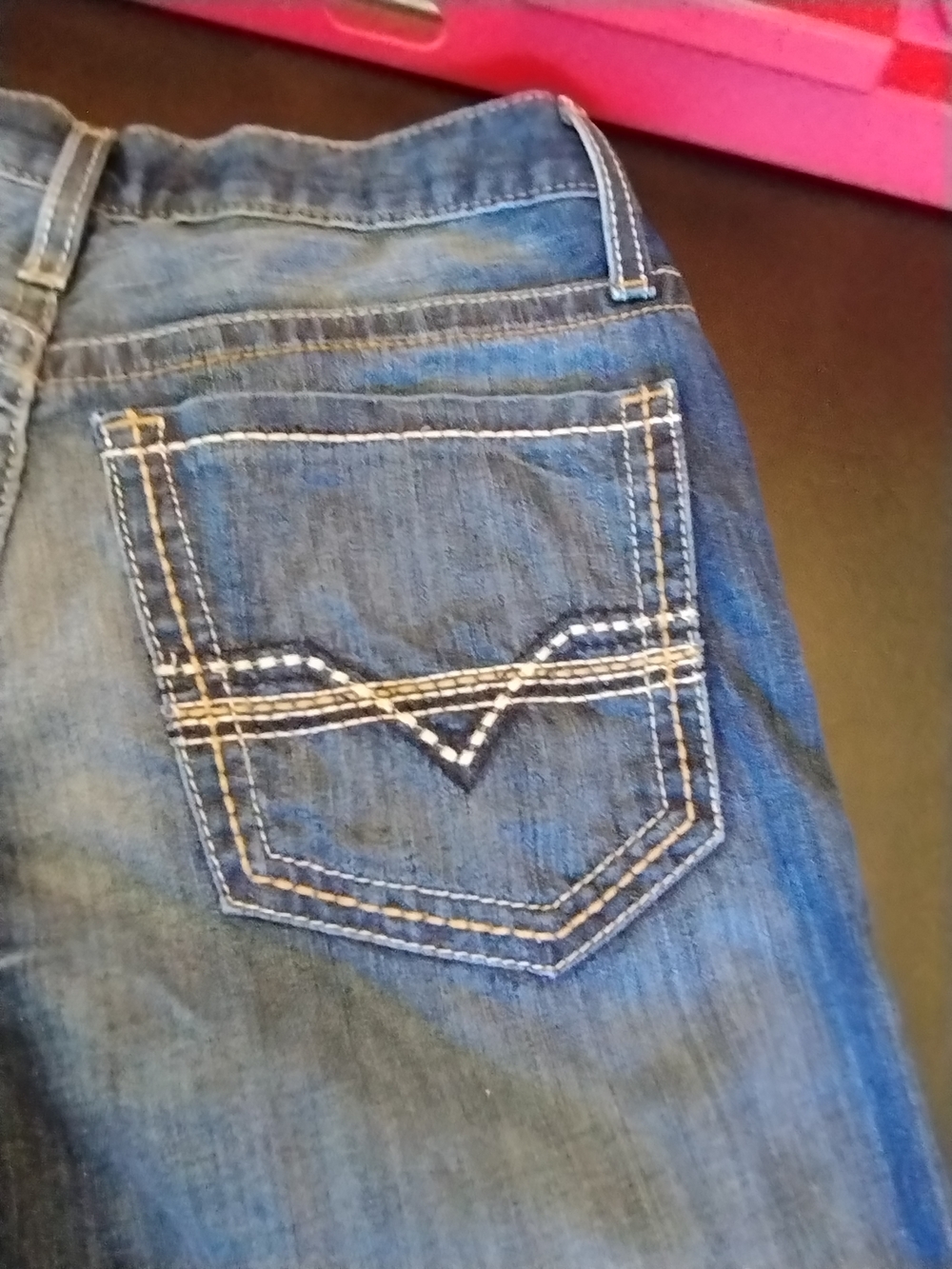 Cinch Blue Denim Jeans with Gold Zipper Accents 30X30 - Picture 7 of 9